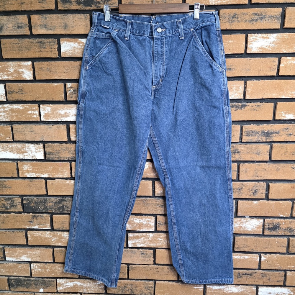 Carhartt‎ Mens Flame Resistant HRC2 FRB13-DNM 34x30 Dungaree Fit Work Pants